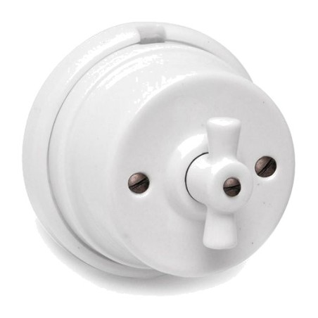 interrupteur va-et-vient en porcelaine en saillie vintage 10 a 250 v 80 mm