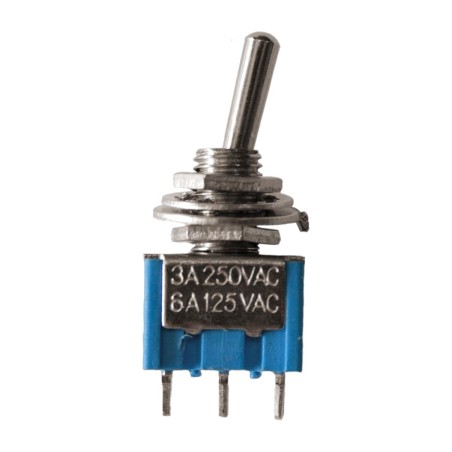 conmutador unipolar metálico de palanca on-on 3 a 250 v