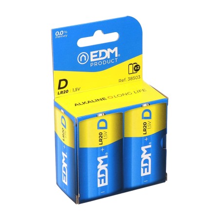 pila alcalina power life d lr20 1,5 v 2 uds 61,5 mm