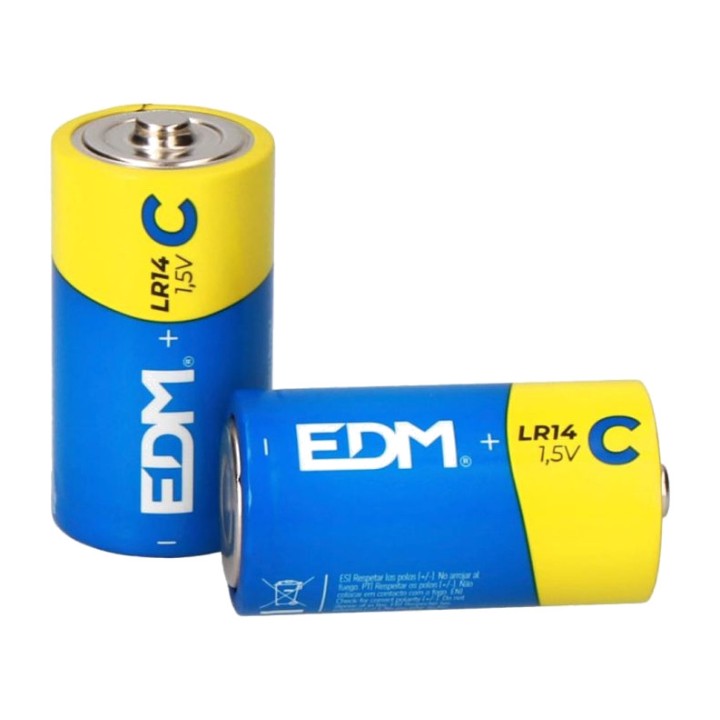 EDM Alkaline battery POWER LIFE D LR20 1,5 V 2 UDS 61,5 MM
