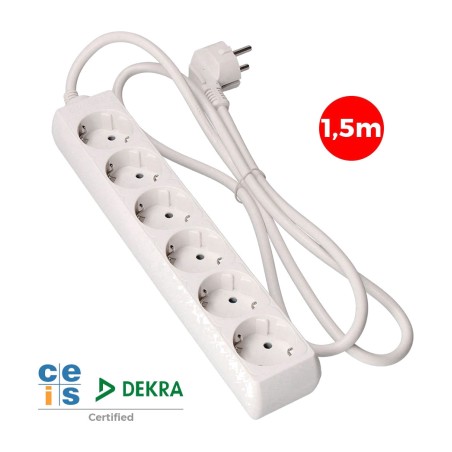 elosztó 6 schuko aljzattal h05vv-f 3g1,5 mm2 16 a 250 v 3680 w