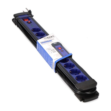 base múltiple de 10 preses schuko amb interruptor i protector contra sobretensions 3 m h05vv-f 3g1,5 mm2 16 a 250 v