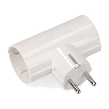 dubbel schuko-adapter i bakelit 2p+t 16 a 250 v
