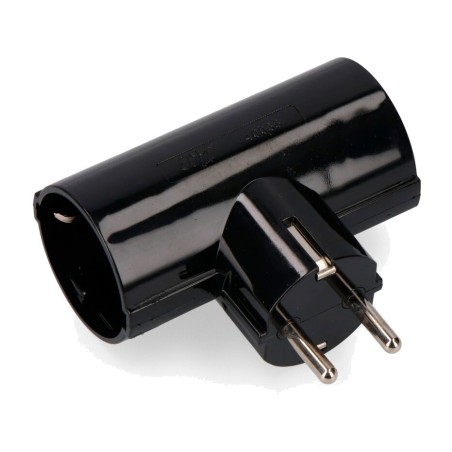 dobbelt schuko-adapter af bakelit 2p+t 16 a 250 v