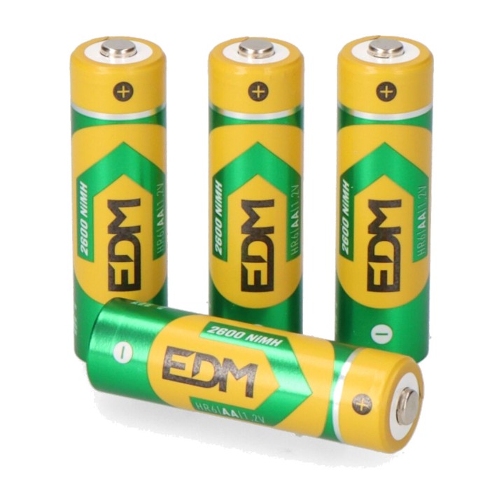 EDM Pila recargable ECO-SERIES AA HR6 2600 MAH 4 UDS 50,5 MM (2UD) 38717