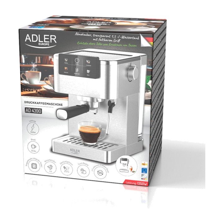 ADLER Macchina per espresso 5 in 1 con montalatte AD4390