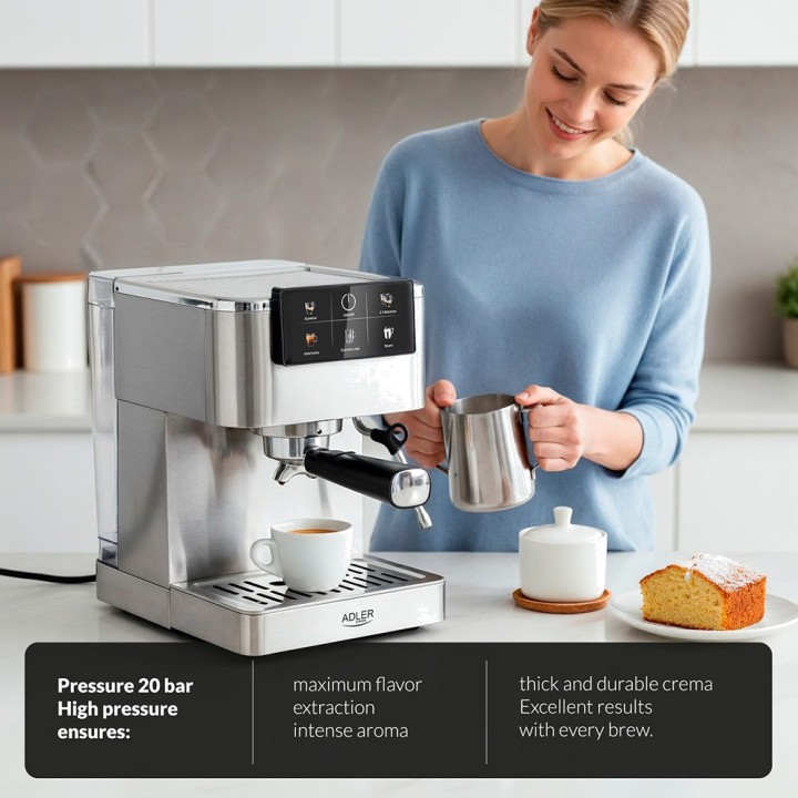 ADLER 5-in-1-Espressomaschine mit Milchaufschäumer AD4390