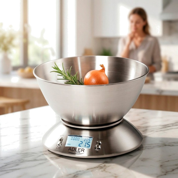 ADLER Digital kitchen scale with stainless steel bowl AD3134