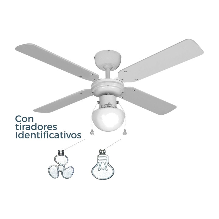 EDM Ventilatore da soffitto con luce CARIBE 50 W 102 CM