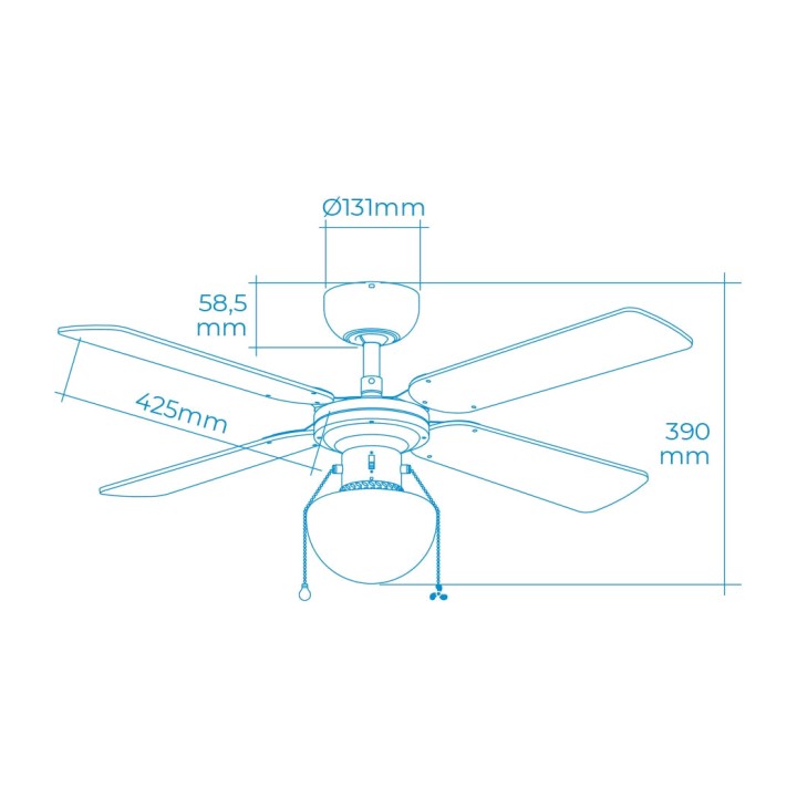EDM Ventilador de techo con luz CARIBE 50 W 102 CM 33800VAR