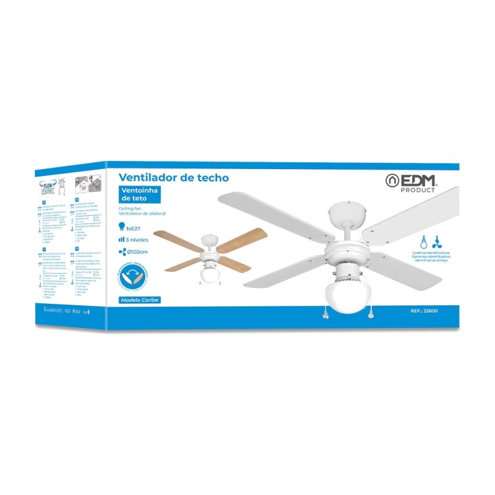EDM Deckenventilator mit Licht CARIBE 50 W 102 CM 33800VAR