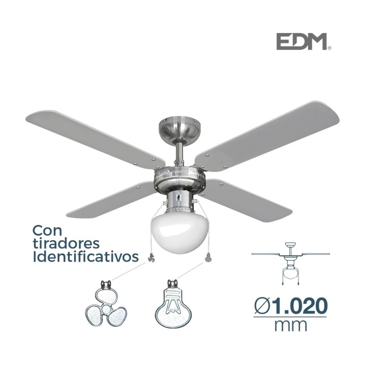 EDM Ceiling fan with light CARIBE 50 W 102 CM 33800VAR