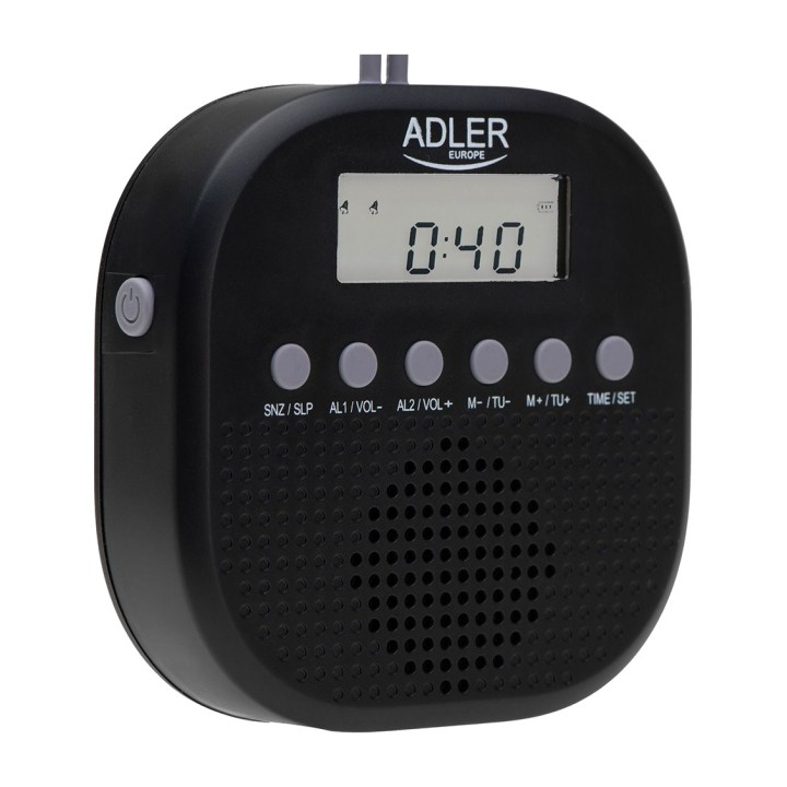 ADLER Wasserfestes Duschradio mit Wecker AD 1912 FM IPX4 2,5