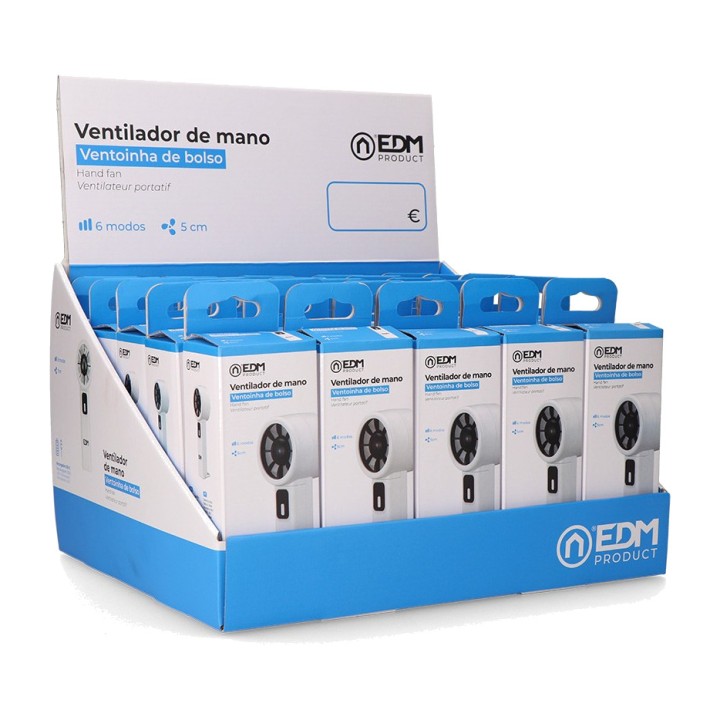 EDM Ventilador de mano digital recargable con pantalla 1200