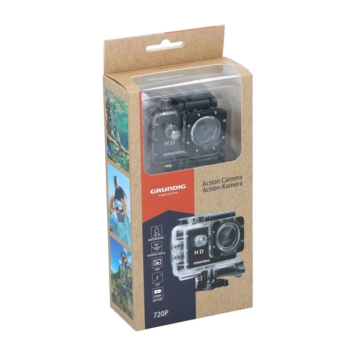 GRUNDIG Cámara deportiva sumergible con carcasa estanca y accesorios 5 MP 30 M-LCD 2 PULG 50625