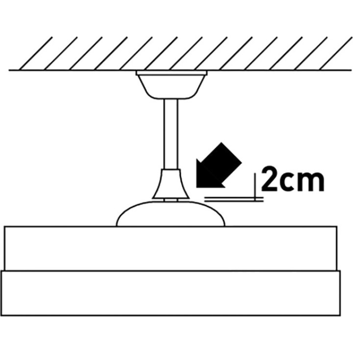 EDM Ceiling fan with LED light, retractable blades and