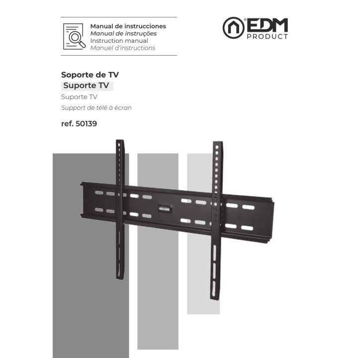 EDM Fixed wall mount for TV 30-70 PULG 65 KG 50139