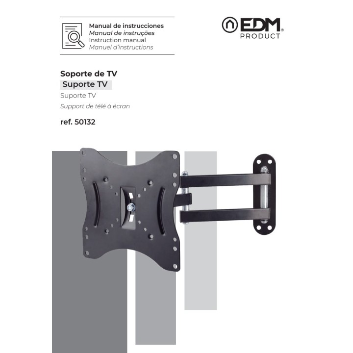 EDM Supporto da parete con braccio articolato per televisore