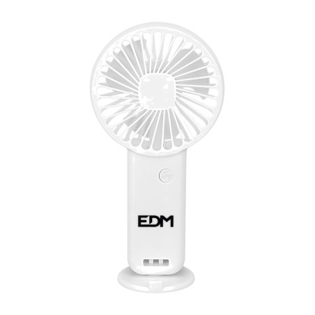 ventilador de mano recargable con base extraíble y soporte para smartphone 400 mah 18 cm