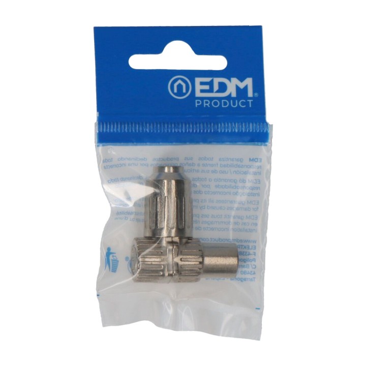 EDM Angled metal female aerial socket for TV coaxial cable
