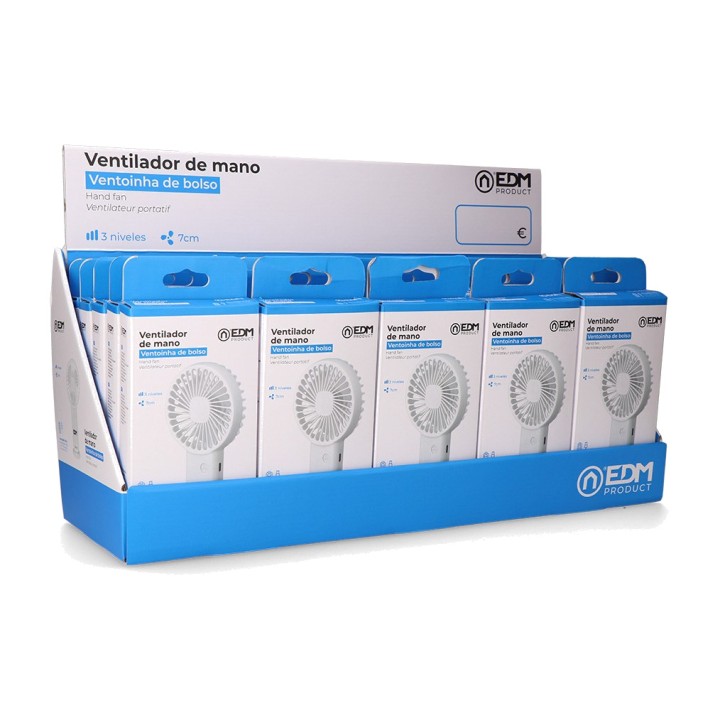 EDM Rechargeable handheld fan with removable base and