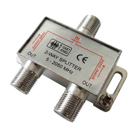 separador de señal de tv y satélite de 1 entrada y 2 salidas 5-2050 mhz