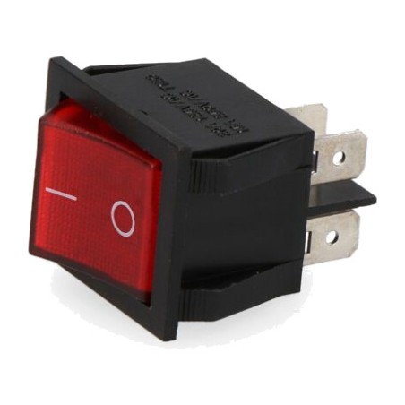 interruttore luminoso da incasso a pannello con spia rossa, 4 terminali 16 a 250 v