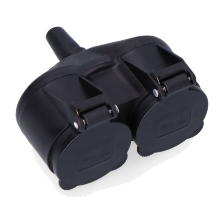 base múltiple aérea de goma de 2 tomas con tapas protectoras 16 a 230 v 3680 w ip44