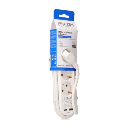 razdelilnik s 3 vtičnicami schuko, stikalom in 2 polnilnima vrati usb-a+c 1,5 m h05vv-f 3g1,5 mm2 16 a 250 v