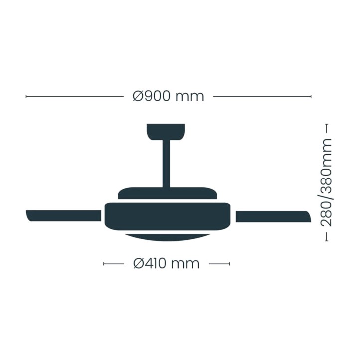 CRISTALRECORD LED ceiling fan with retractable blades and