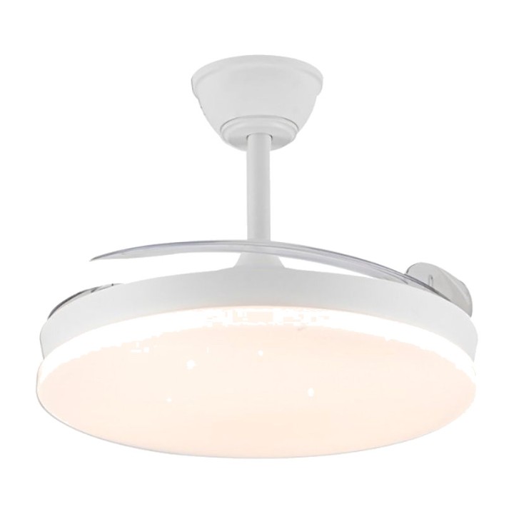 CRISTALRECORD LED ceiling fan with retractable blades and