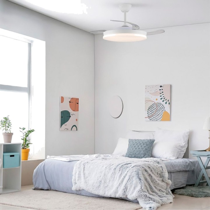 CRISTALRECORD Ventilateur de plafond LED avec pales