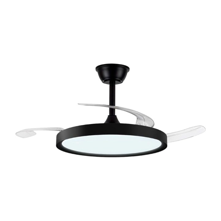 CRISTALRECORD LED ceiling fan with retractable blades and