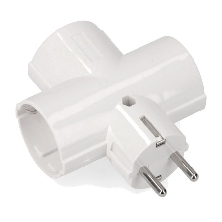 adaptador triple schuko de baquelita 2p+t 16 a 250 v