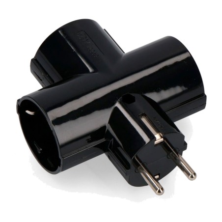 τριπλός προσαρμογέας schuko από βακελίτη 2p+t 16 a 250 v