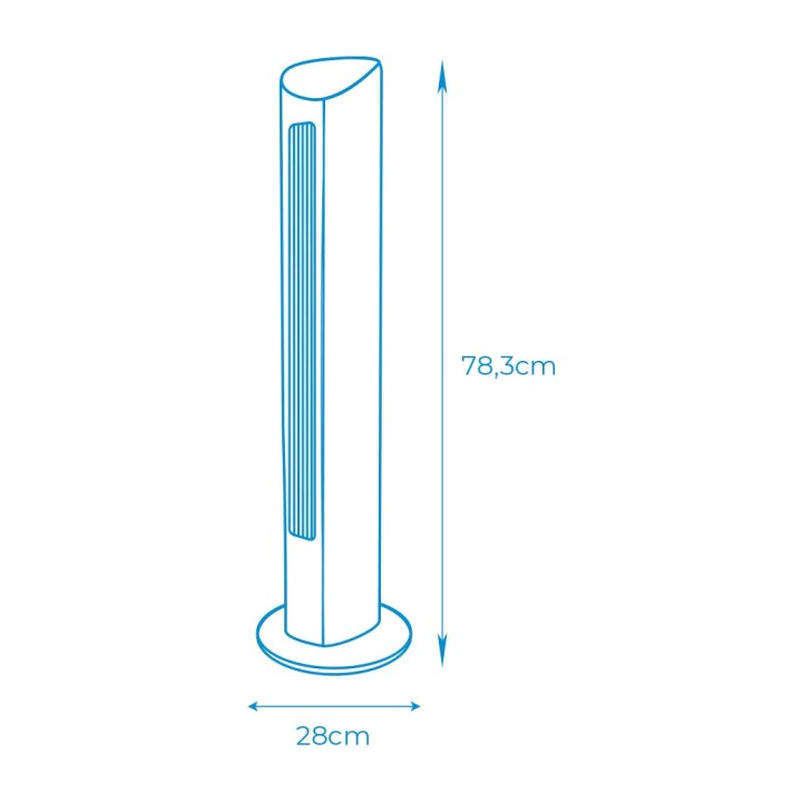 EDM Ventilateur colonne avec télécommande et minuterie 60 W