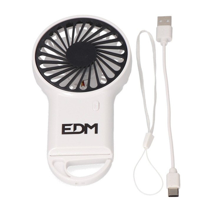 EDM Ventilatore portatile ricaricabile con gancio 400 MAH