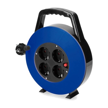 domestic cable reel with 4 schuko sockets and thermal protector 3g1 mm2 16 a 230 v