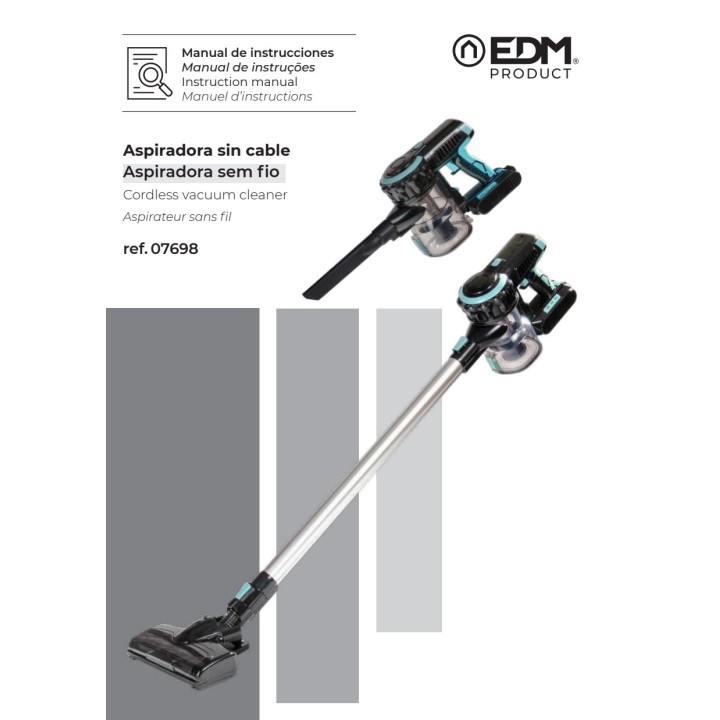EDM Nabíjateľný bezdrôtový tyčový vysávač 2 v 1 200 W 18 KPA