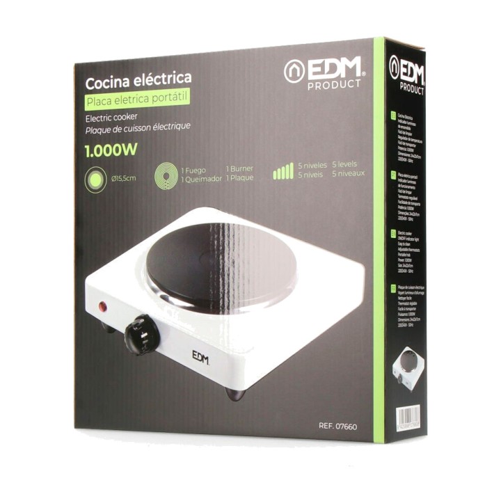 EDM Ηλεκτρική εστία 1 θέσης 1000 W 07660