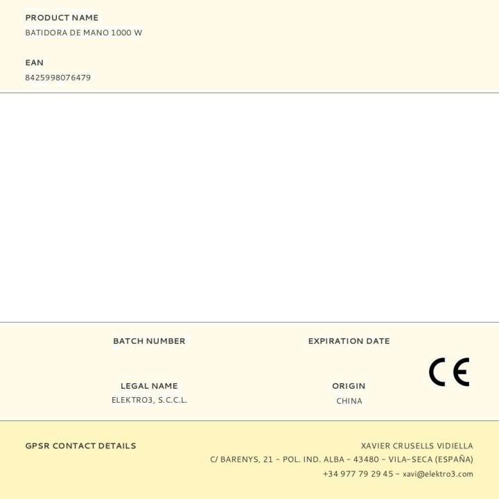 EDM Ruční mixér s mixovací nádobou 1000 W 07647