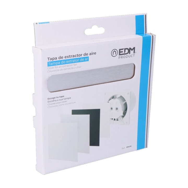 EDM Brushed aluminum cover for extractor fan 08413 175X175MM