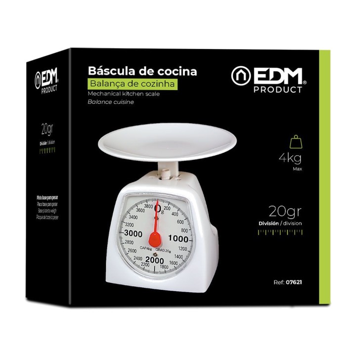 EDM Báscula de cocina analógica 4 KG 16,5 CM 17 07621