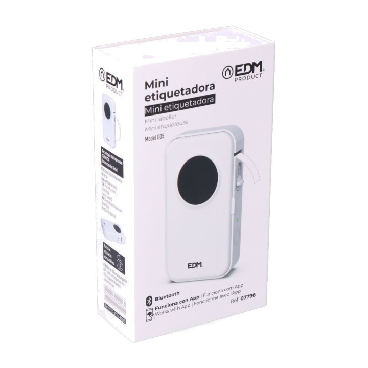 EDM Impresora de etiquetas térmica mini recargable BLUETOOTH-USB-C 07796