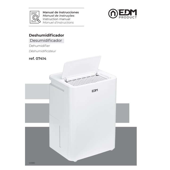 EDM Deumidificatore portatile con timer 260 W 12 L/DÍA 07414