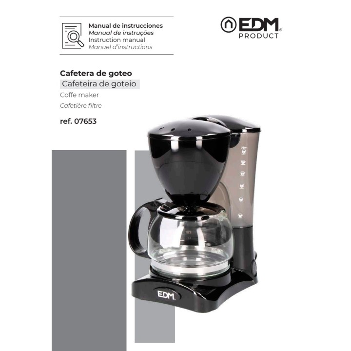 EDM 6-cup drip coffee maker with anti-drip function 550 W