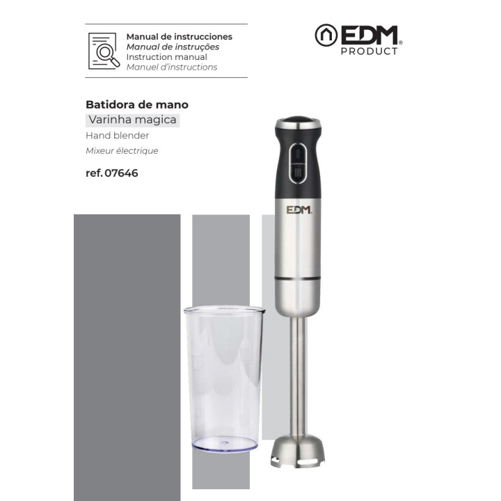 EDM Käsivarinen sekoitin sekoituskulholla 800 W 07646