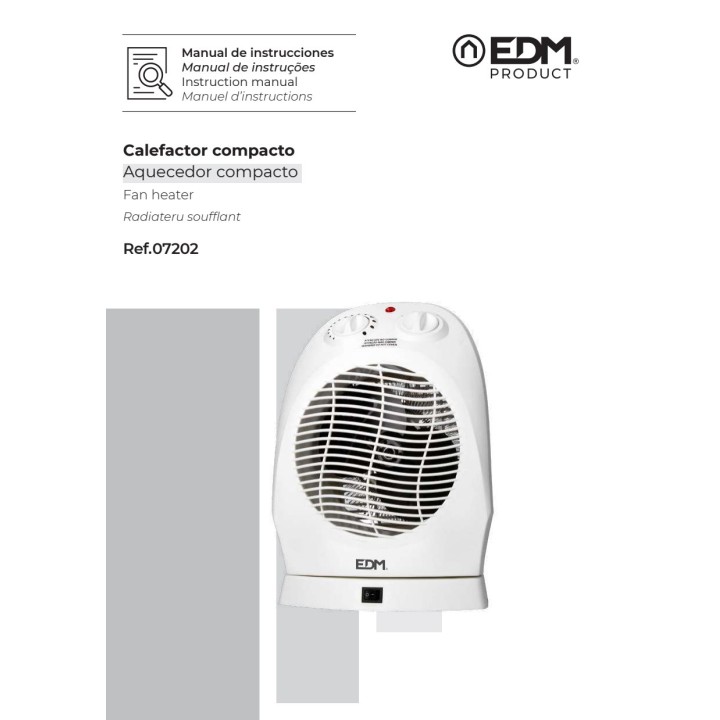 EDM Calefactor compacto oscilante 1000-2000W 30,5 CM 07202