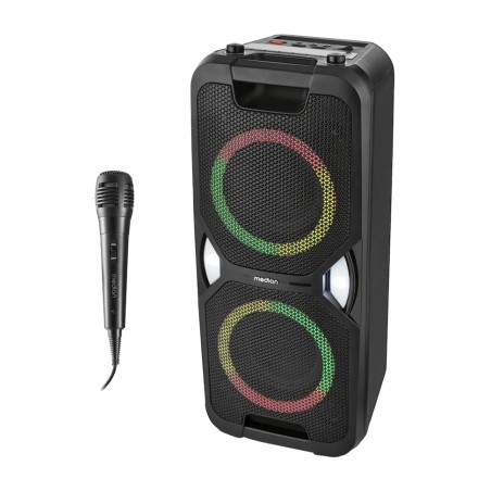 altavoz de fiesta bluetooth con karaoke y radio fm life pe-1-pure 2x25w