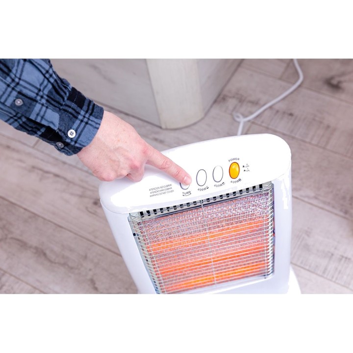 EDM Economical oscillating quartz heater with tip-over